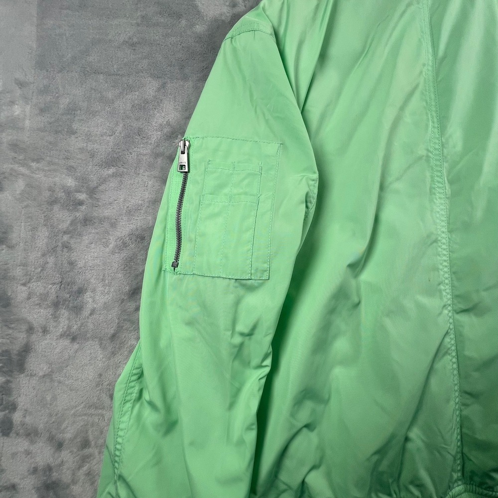 Levi's Bomber Jacket Womens XXL Mint Green Full Zip Flight Mom Vibe 80's Life - Picture 11 of 12
